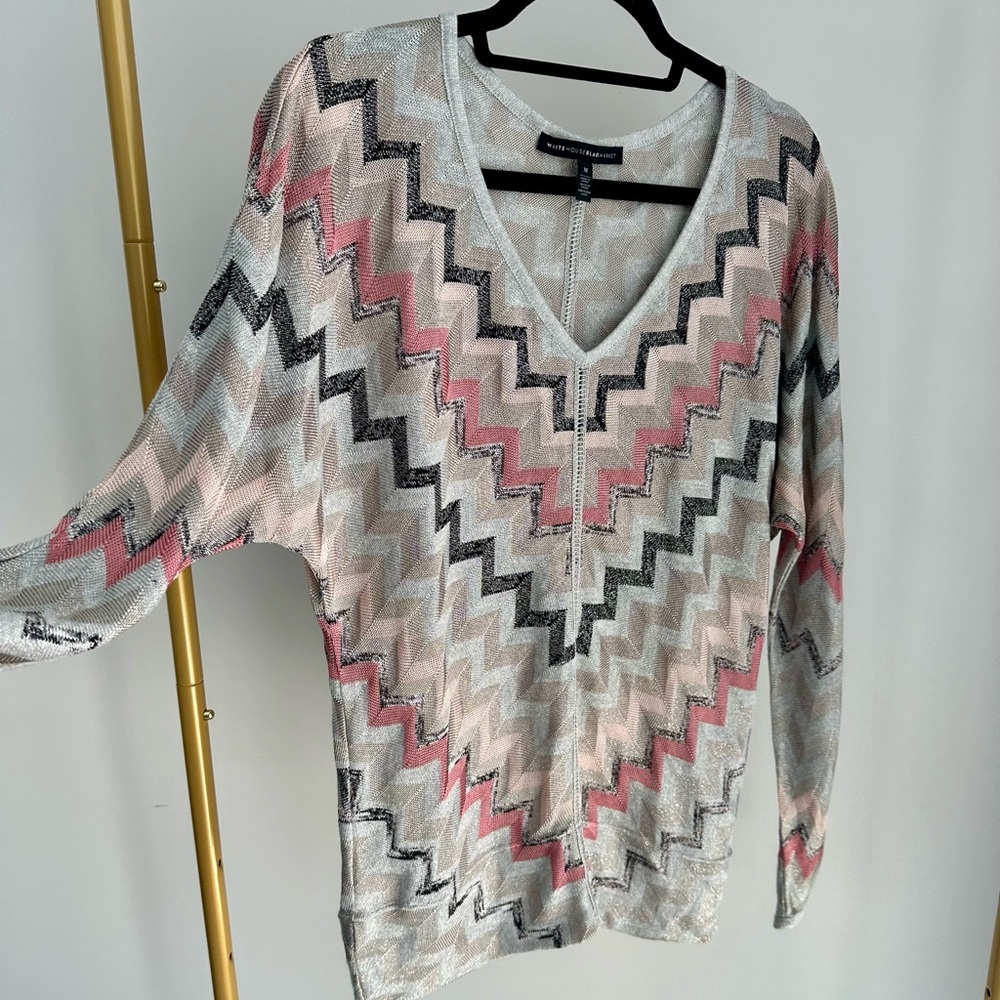 White House Black  Market Metallic Thread Sweater